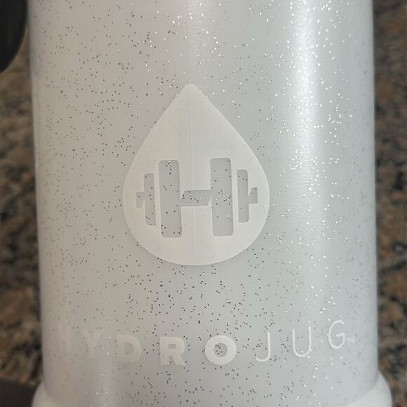 NWT HydroJug Pro White Glitter Water Bottle with Insulating Sleeve with Strap - Picture 4 of 5
